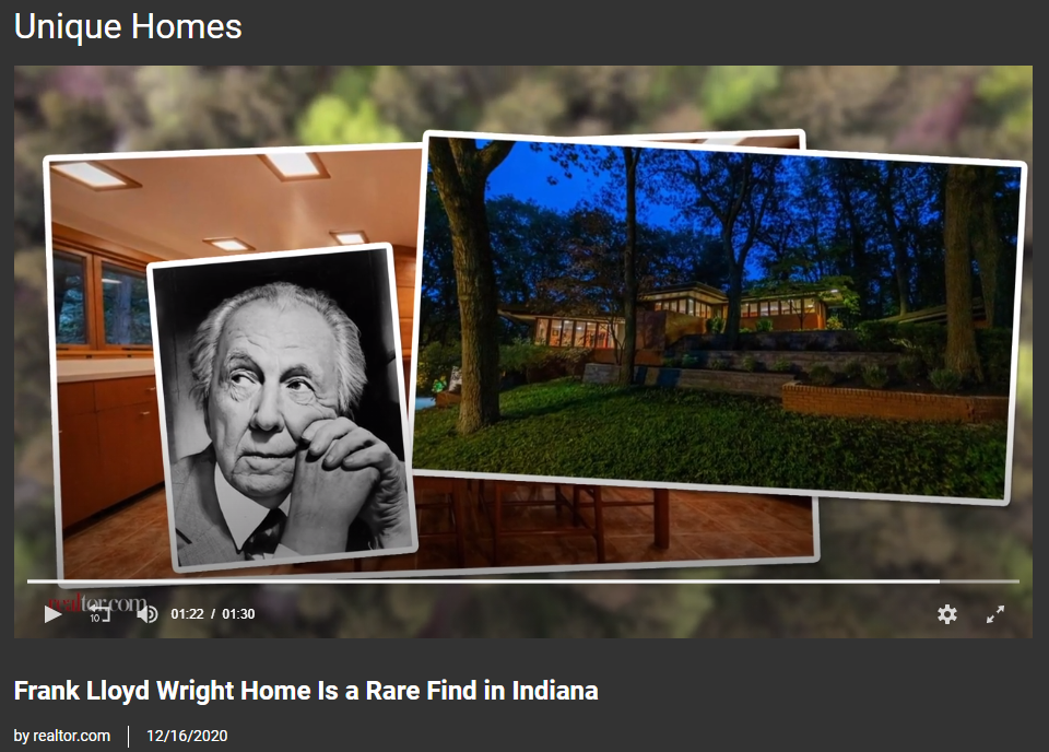 From Realtor.com, Frank Lloyd Wright Home Is a Rare Find in Indiana  for Jean-Luc Andriot blog 010521